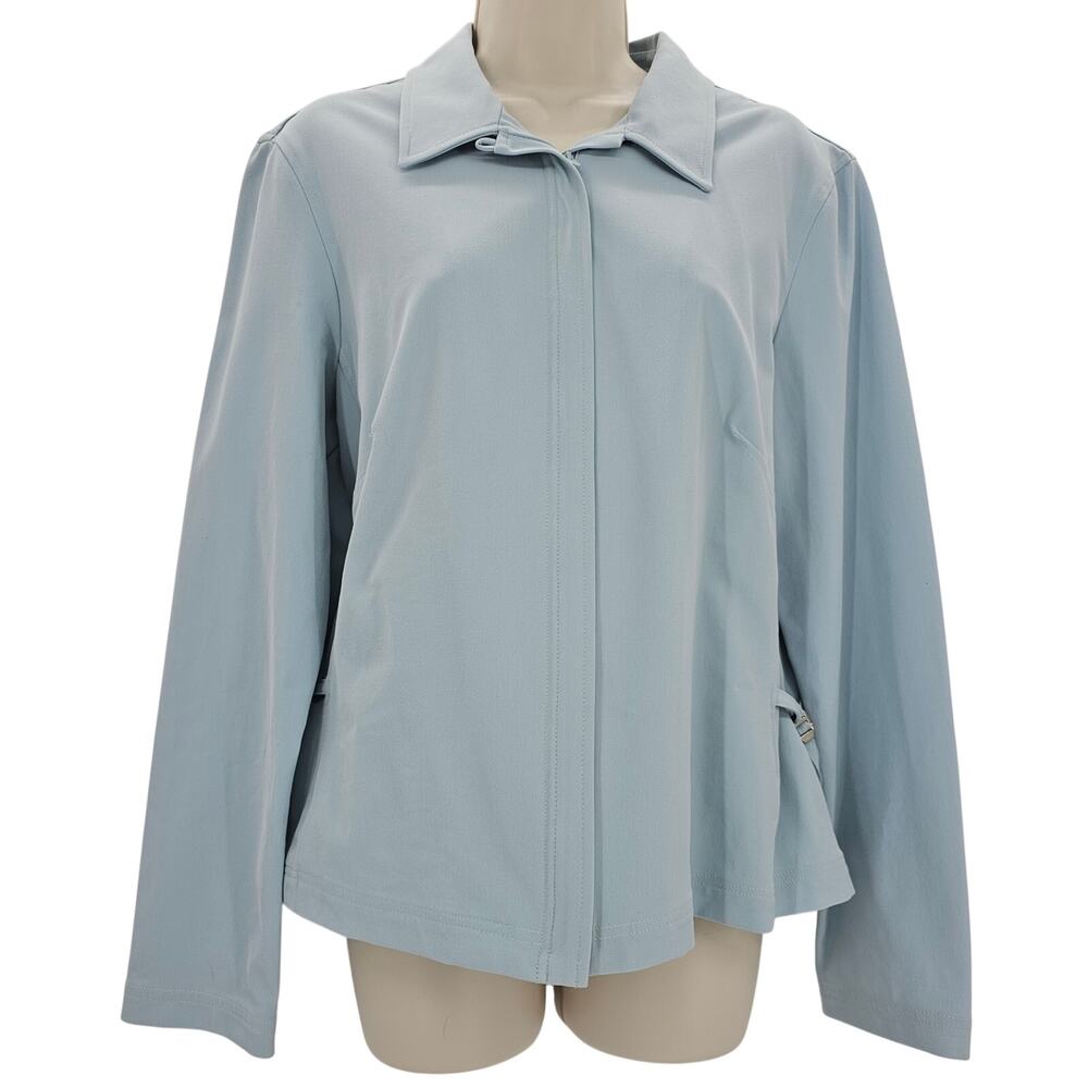 Vintage Renfrew Womans size L Lightweight Casual Zip Front Jacket Light Blue